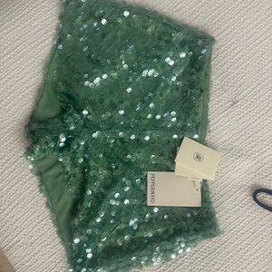 Peppermayo Mint Sequin Mini Shorts